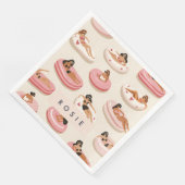 Monogram Personalisiert Summer Pool Floating Muste Serviette (Ecke)