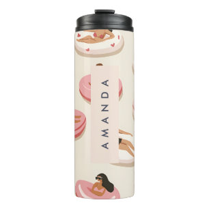 Monogram Personalisiert Summer Pool Floating Muste Thermosbecher
