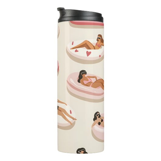 Monogram Personalisiert Summer Pool Floating Muste Thermosbecher (Nach rechts gedreht)