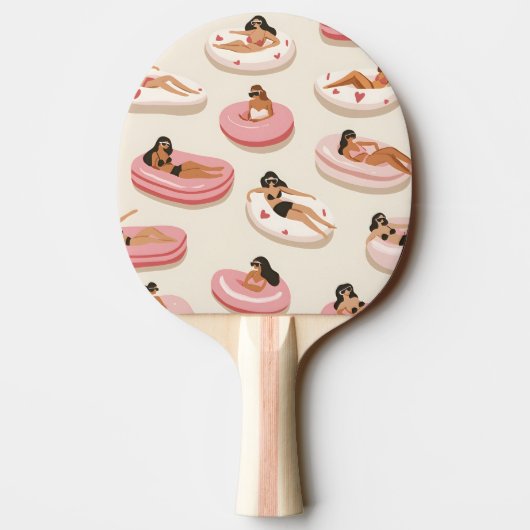 Monogram Personalisiert Summer Pool Floating Muste Tischtennis Schläger (Rückseite)
