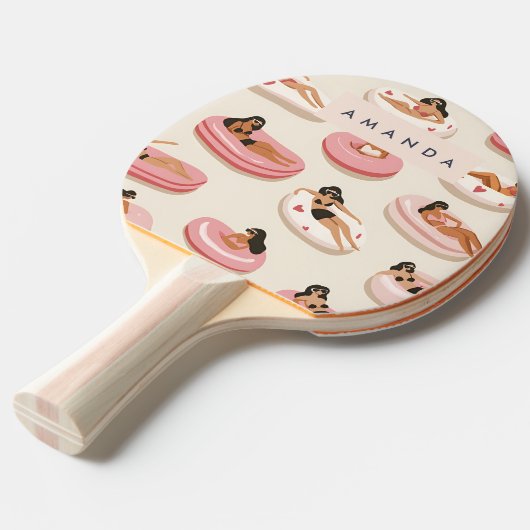 Monogram Personalisiert Summer Pool Floating Muste Tischtennis Schläger (Vorderseite)