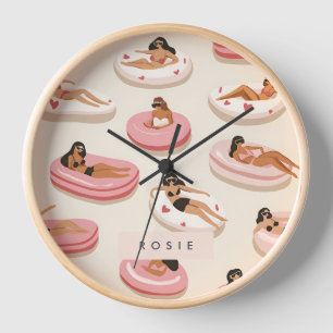 Monogram Personalisiert Summer Pool Floating Muste Uhr