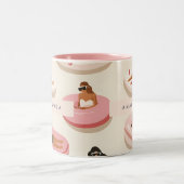 Monogram Personalisiert Summer Pool Floating Muste Zweifarbige Tasse (Mittel)