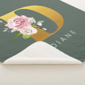 Monogram Personalisierte Imitat Gold Letter D Sherpadecke (3/4)