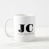 Monogram personalisierte klassische fett Schwarz-w Kaffeetasse (Links)
