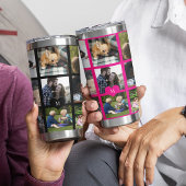 Monogram personalisierte moderne Multikeil-Collage Thermobecher