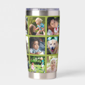 Monogram personalisierte moderne Multikeil-Collage Thermobecher (Rückseite)