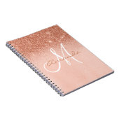 Monogram Personalisierte Rose Gold Ombre Geschenk Notizblock (Rechte Seite)