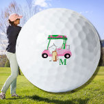 Monogram, Personalisierter, benutzerdefinierter Go Golfball<br><div class="desc">Ein einzigartiger Golfwagen - pink und grün - geschmackvoll fertig - bereit zum Laufen - Golfball - Das ist ein großartiges Geschenk für alle Golfliebhaber - Spaß / attraktiv / einzigartig. Personalisieren Sie es mit Ihren Initialen/Monogramm. Wenn Sie Fragen zum Design oder eine spezielle Anfrage haben, senden Sie uns bitte...</div>