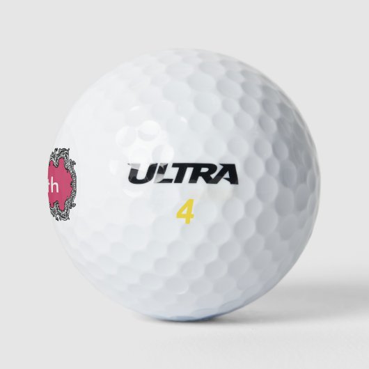 Monogram Personalisiertes Vintag Design Golfgesche Golfball (Logo)