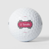 Monogram Personalisiertes Vintag Design Golfgesche Golfball (Vorderseite)