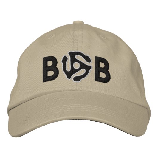 Monogram Personalize 45 Distanzhalter DJ bestickte Baseballkappe (Vorderseite)