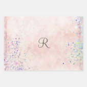 Monogram personalize Pink Glitzer Elegant Trendy Geschenkpapier Set (Vorderseite 3)