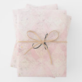 Monogram personalize Pink Glitzer Elegant Trendy Geschenkpapier Set (Beispiel)