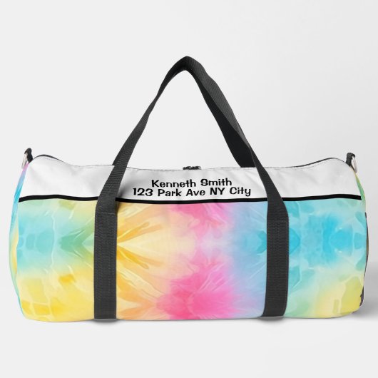 Monogram Personalize Rainbow Tie Dye Girl Gear bag Duffle Bag (Vorderseite)