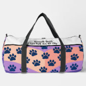 Monogram Personalize Wavy Paw Print Pet Travel Duffle Bag (Vorderseite)