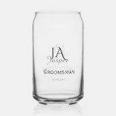 Monogram personalized groomsman best man name date dosenglas (Rückseite)