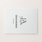 Monogram personalized groomsman best man name date puzzle (Horizontal)