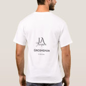 Monogram personalized groomsman best man name date T-Shirt (Rückseite)