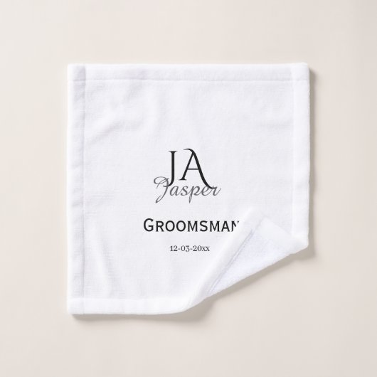 Monogram personalized groomsman best man name date waschlappen (Waschlappen)