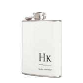 Monogram Personalized Ivory White Bachelorette Flachmann (Links)