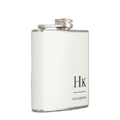 Monogram Personalized Ivory White Bachelorette Flachmann (Rechts)