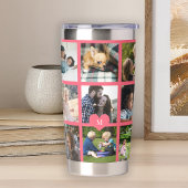 Monogram personalized modern multi photo collage thermobecher