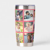 Monogram personalized modern multi photo collage thermobecher (Vorderseite)