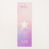 Monogram Personalized Name Pink Purple Star Ombre Yogamatte (Vorderseite)