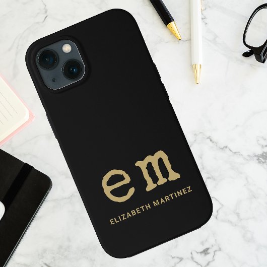 Monogram Personalized Simple Minimalist Monochrome Case-Mate iPhone Hülle
