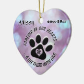 Monogram Pet Memorial Heart Keramik Ornament (Links)