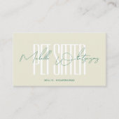 Monogram PET SITTER modern script Visitenkarte (Vorderseite)