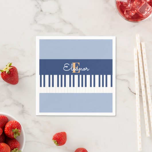 Monogram Piano Keys Musical Keyboard Music Lover Serviette (Beispiel)