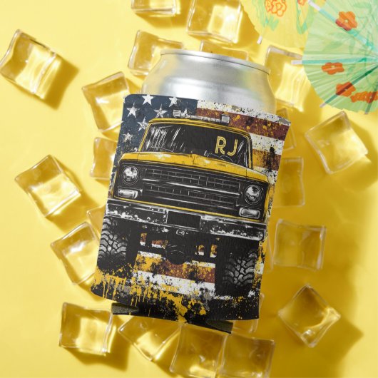 Monogram Pick Up Truck Flag Grunge Dosenkühler (In Situ Sommer)