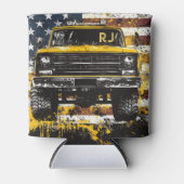 Monogram Pick Up Truck Flag Grunge Dosenkühler (Vorderseite)