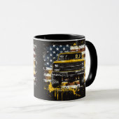Monogram Pick Up Truck Flag Grunge Tasse (VorderseiteRechts)