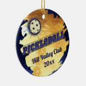 Monogram Pickle Ball Starburst Elegant Faux Gold Keramikornament (Rechts)