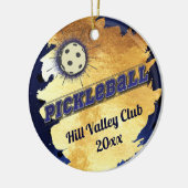 Monogram Pickle Ball Starburst Elegant Faux Gold Keramikornament (Links)