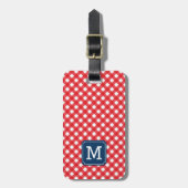 Monogram Picnic Red Gingham und Blue Gepäckanhänger (Vorderseite vertikal)