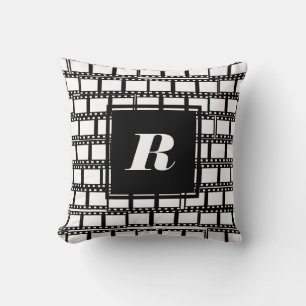 Monogram Pillow für Filmliebhaber Kissen
