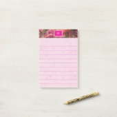Monogram Pink Abstrakt Forest World Post-it Klebezettel (Auf Schreibtisch)