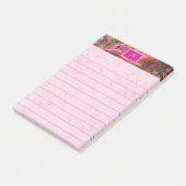 Monogram Pink Abstrakt Forest World Post-it Klebezettel (angewinkelt)