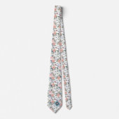 Monogram Pink and Ice Blue Rose Neck Tie Krawatte (Vorderseite)