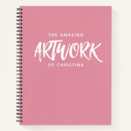Monogram Pink Artist Sketchbook - Ihr Name Notizblock