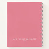 Monogram Pink Artist Sketchbook-Notebook Notizblock (Rückseite)