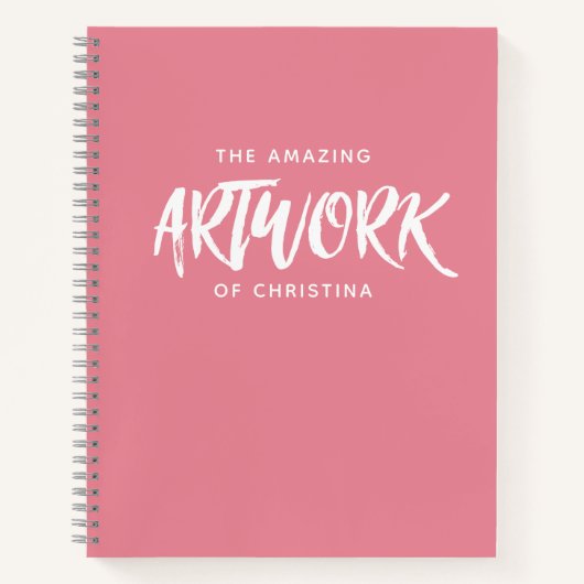 Monogram Pink Artist Sketchbook-Notebook Notizblock (Vorderseite)