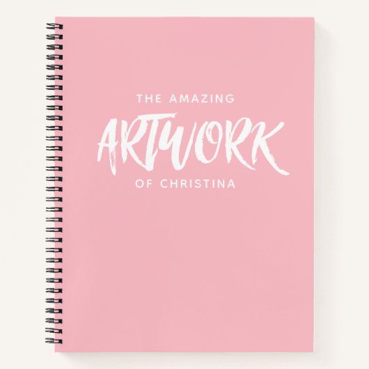 Monogram Pink Artist Sketchbook-Notebook Notizblock (Vorderseite)