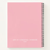 Monogram Pink Artist Sketchbook-Notebook Notizblock (Rückseite)