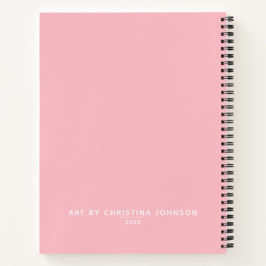 Monogram Pink Artist Sketchbook-Notebook Notizblock (Rückseite)