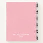 Monogram Pink Artist Sketchbook-Notebook Notizblock (Rückseite)